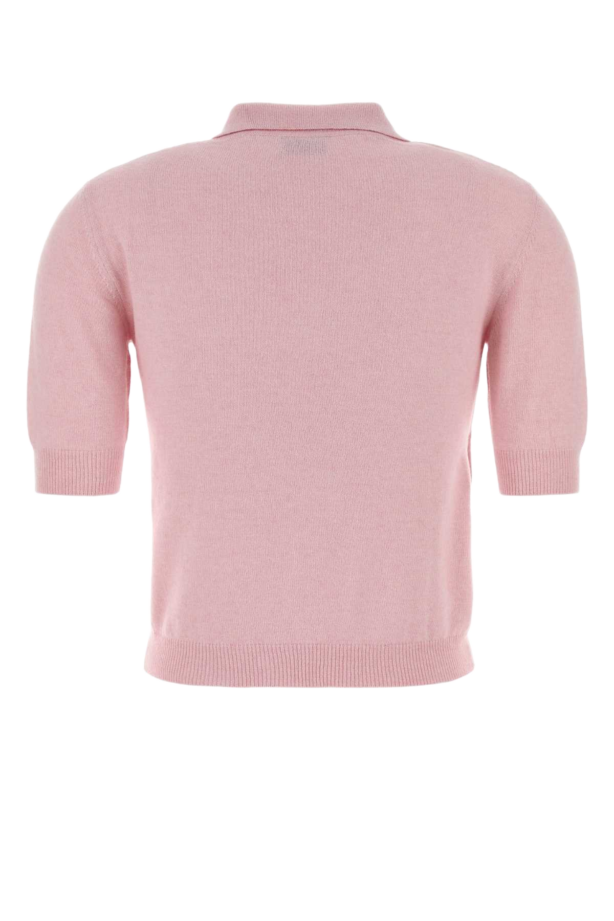 Pink Knit Polo Shirt Rosa