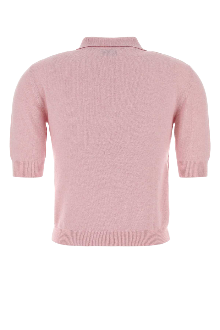 Pink Knit Polo Shirt Rosa