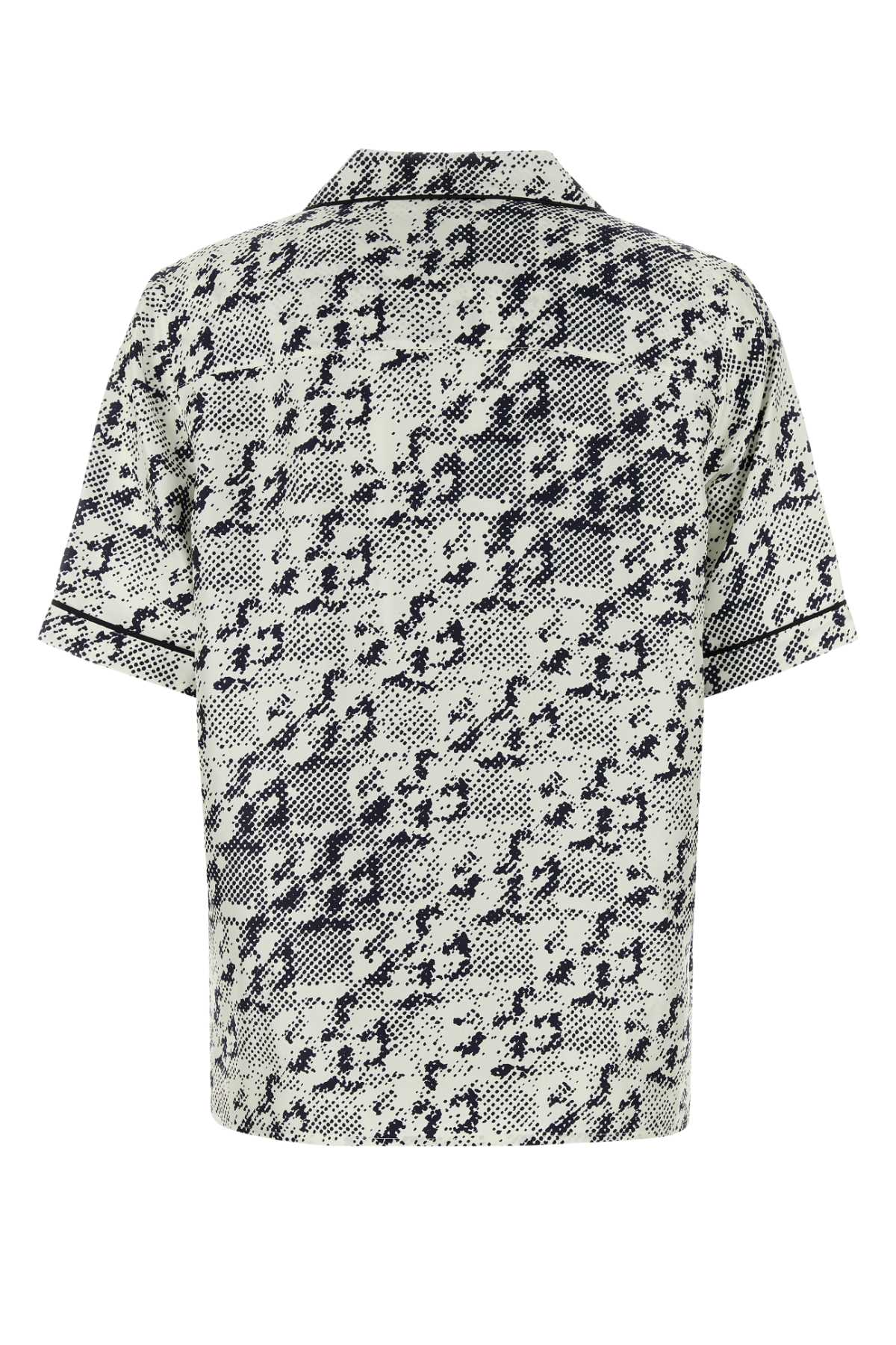 Printed Silk Shirt Ivoryblack Exterior: Camicie