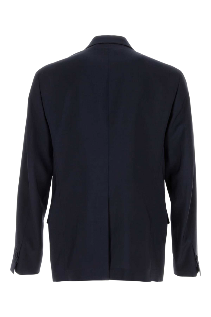 Navy Blue Wool Blazer Dark Blu Exterior: Giacche E Gilet