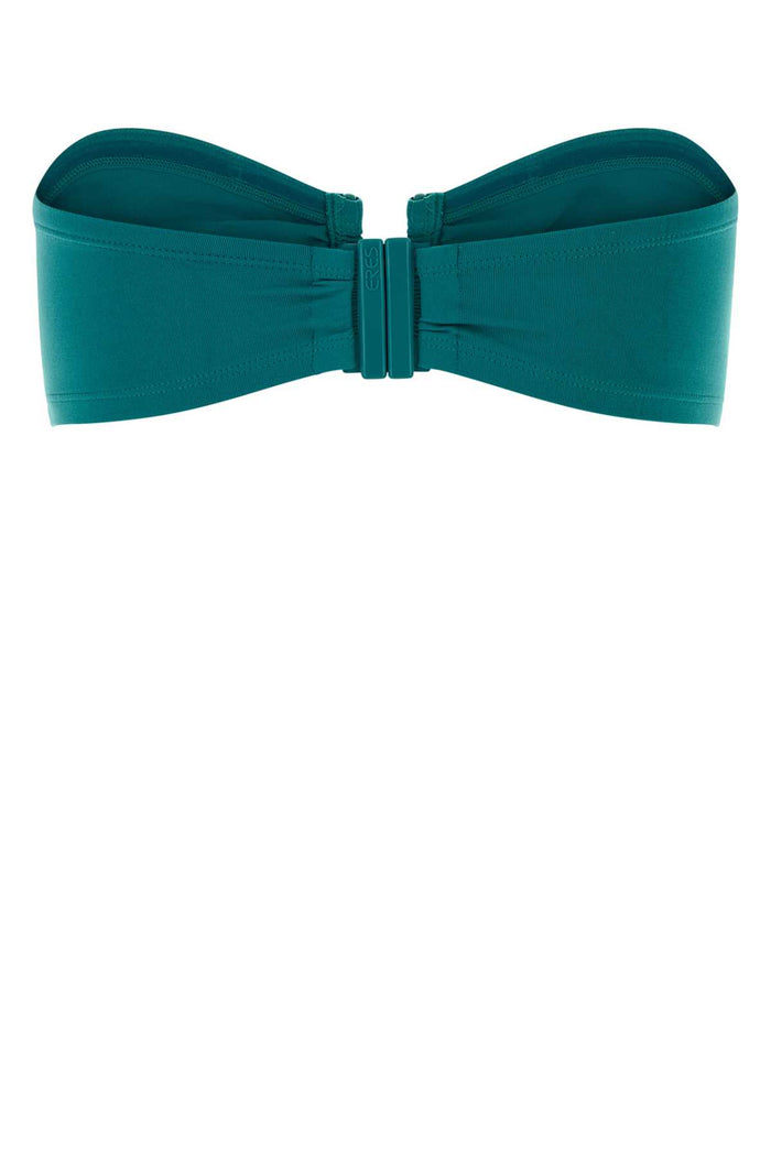 Teal Green Stretch Nylon Show Bikini Top Persane Exterior: Elastane Costumi Da Bagno