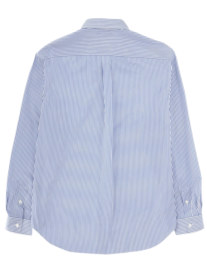 Shirt With Logo Azure Cotton Polyester