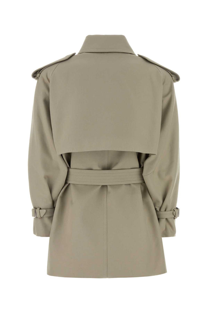 Dove Grey Cotton Cacio Trench Coat Sabbia