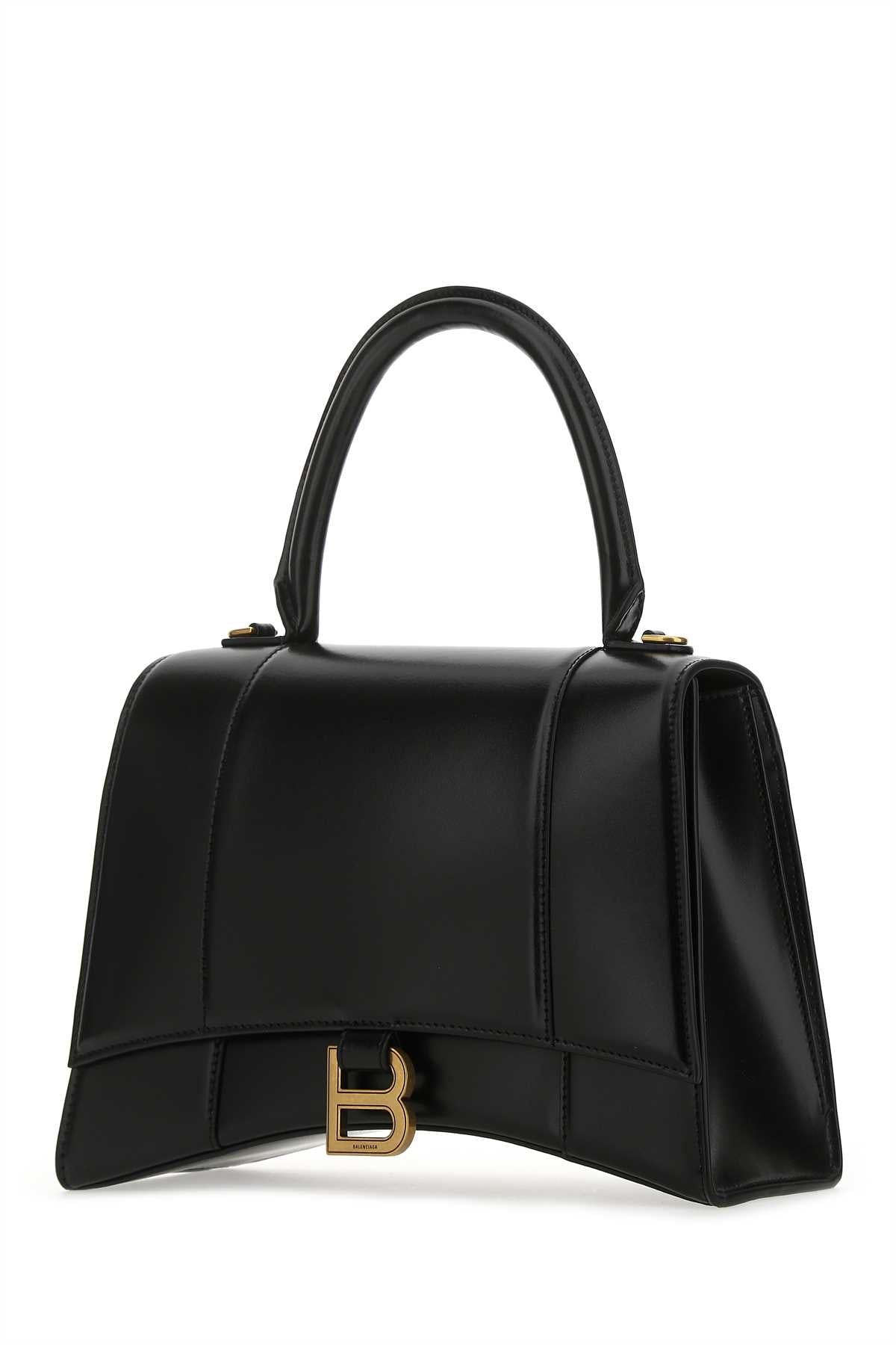 Black Leather Medium Hourglass Handbag 1000 Borse A Mano