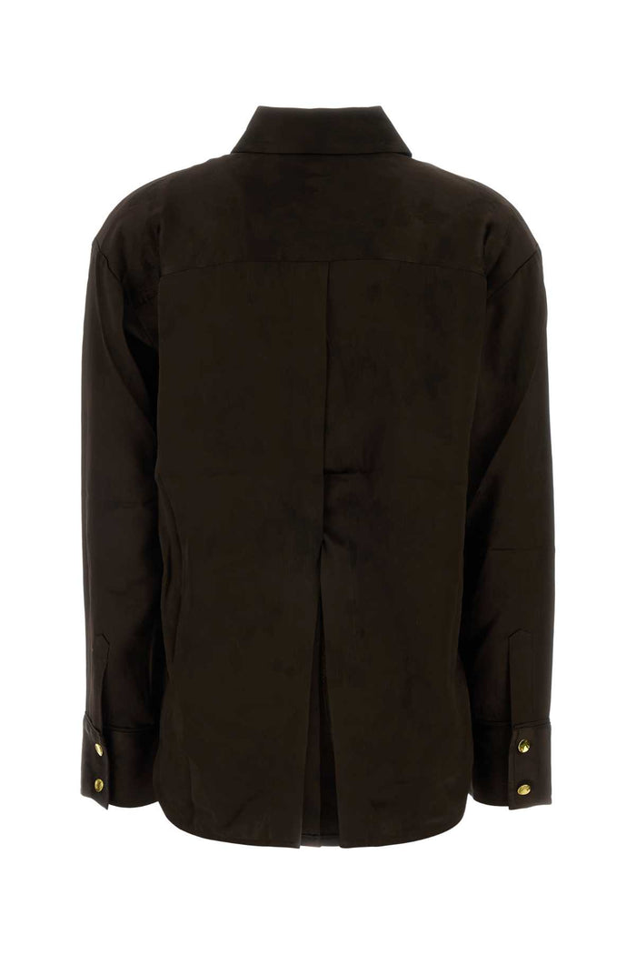 Brown Satin Shirt Demitasse Exterior: Acetate Polyester Camicie