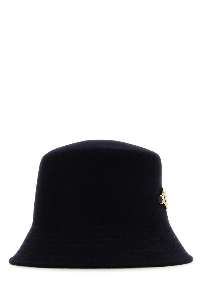Midnight Blue Felt Bucket Hat Bluoro Cappelli E Fasce Per Capelli