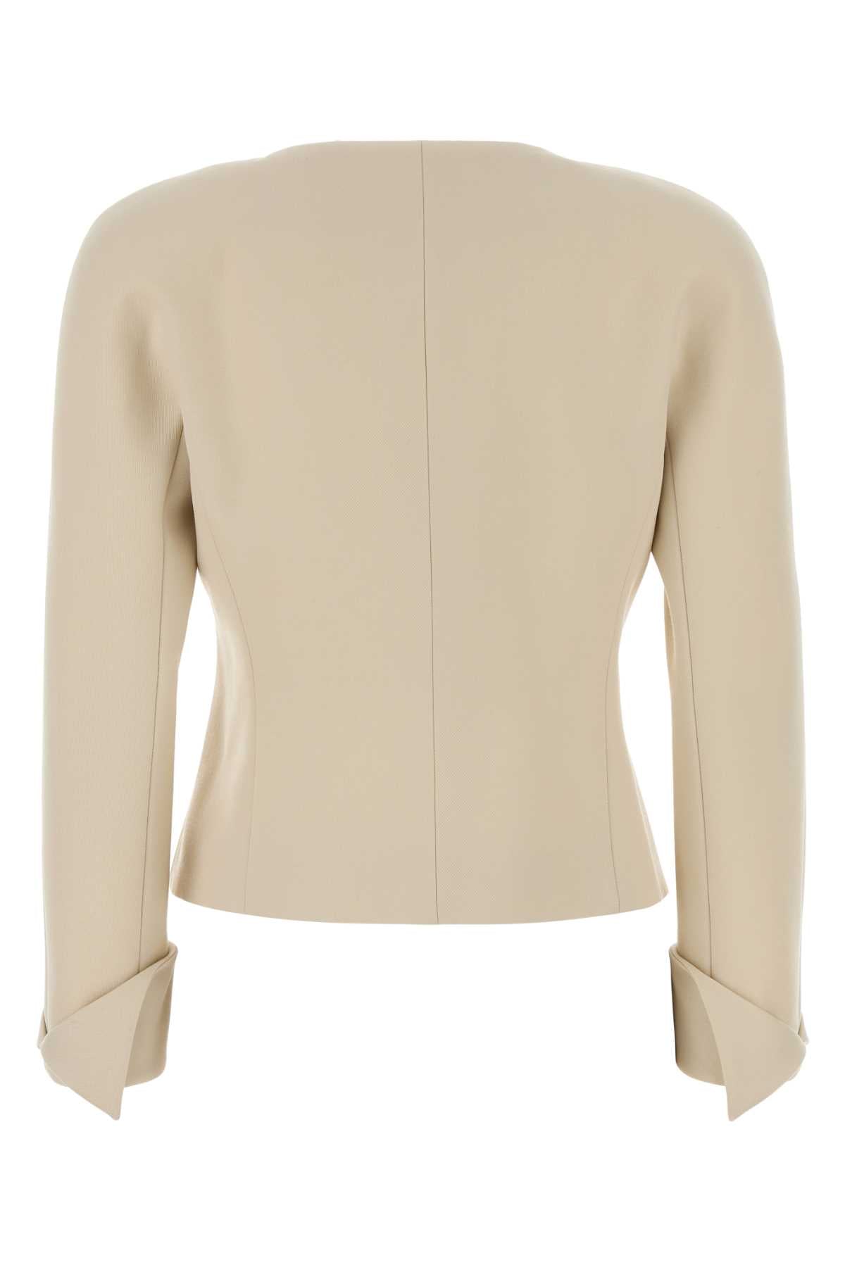 Ivory Wool Blazer Deserticbrown Giacche E Gilet