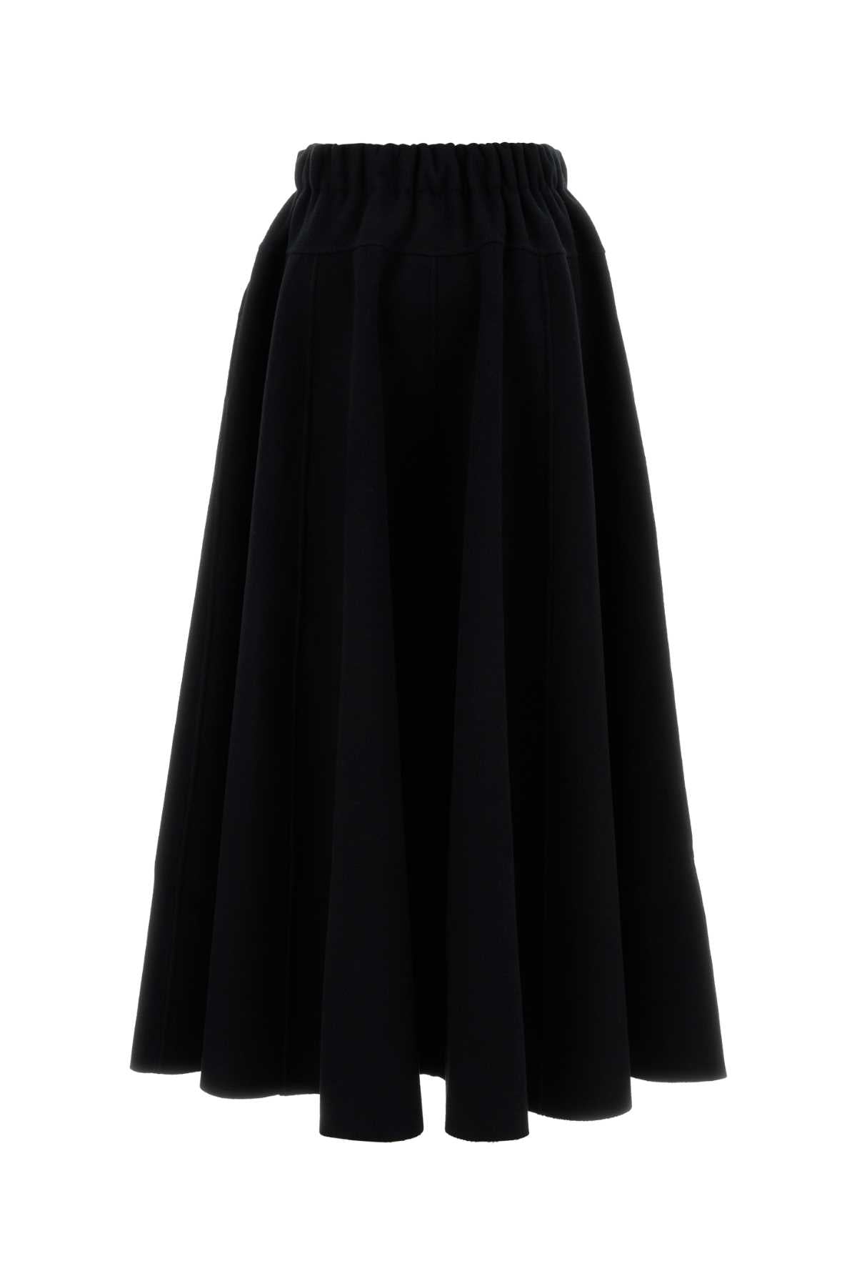 Black Flannel Venus Skirt Raven Exterior: Wool Cashmere Gonne