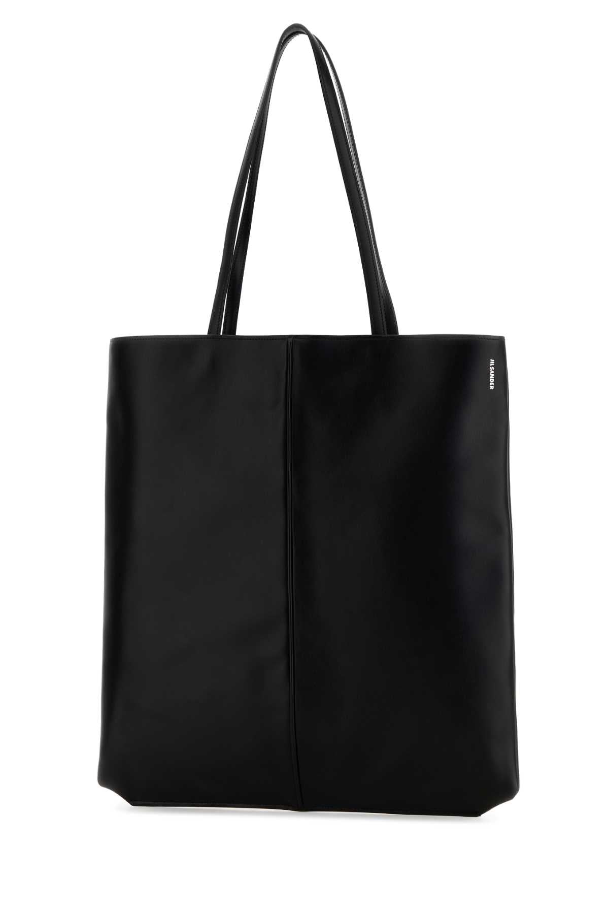Black Leather Linea Shopping Bag Borse A Mano