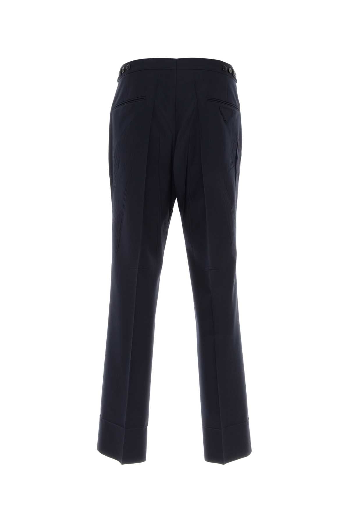 Bleu Exterior: Virgin Wool Mohair Pantaloni