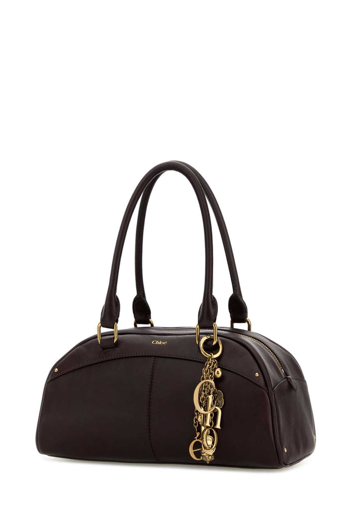Plum Leather Bowling Handbag Perfectplum Borse A Mano
