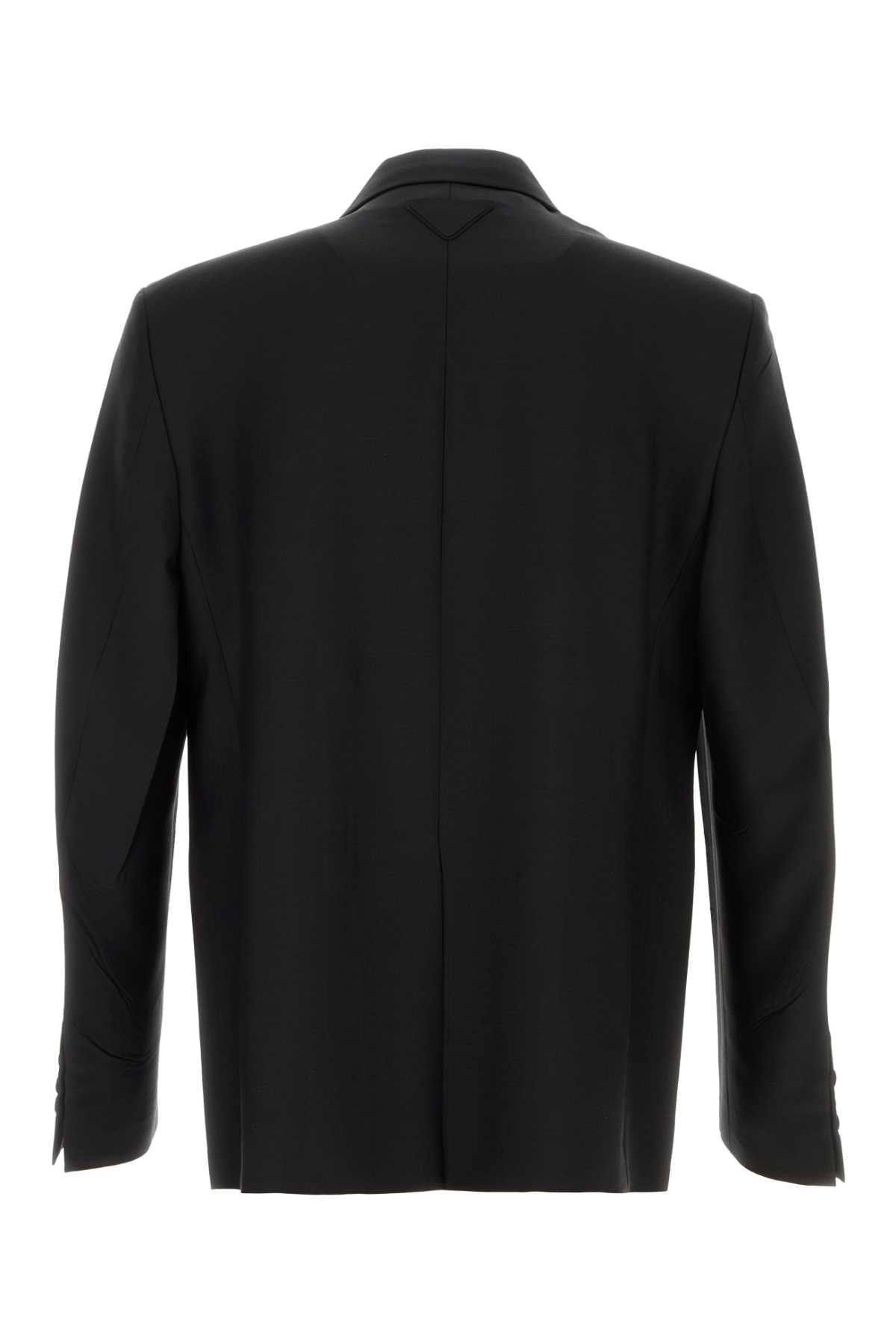 Black Mohair Blend Blazer Nero Giacche E Gilet