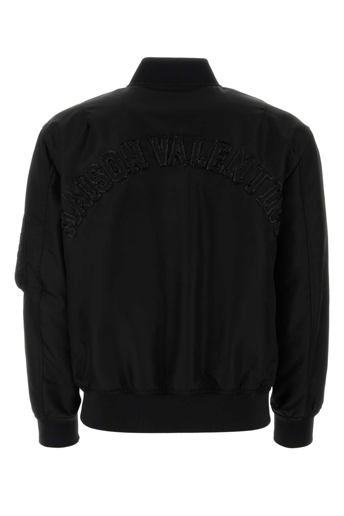 Black Nylon Bomber Jacket 0no Exterior: Lining: Giubbini