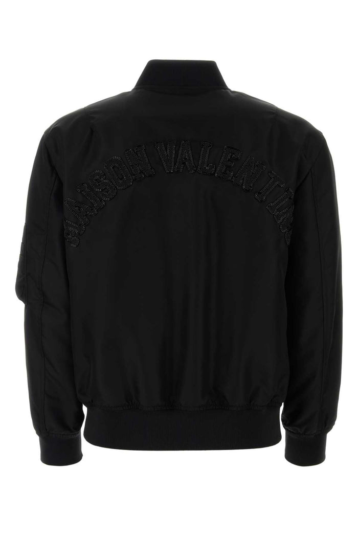 Black Nylon Bomber Jacket 0no Exterior: Lining: Giubbini