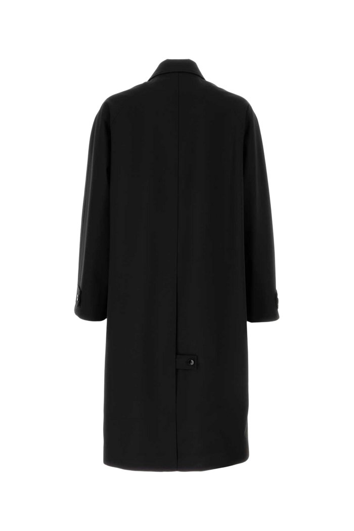 Black Wool Overcoat Exterior: Lining: Cupro Cappotti