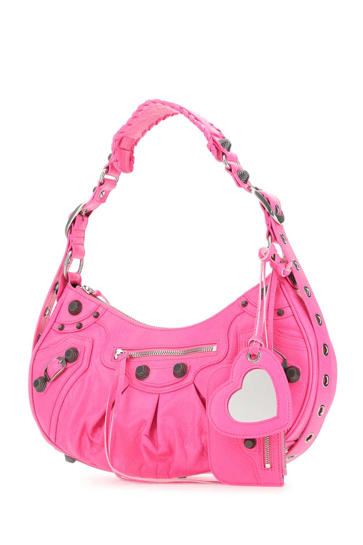 Fluo Pink Nappa Leather Le Cagole S Shoulder Bag Borse A Mano