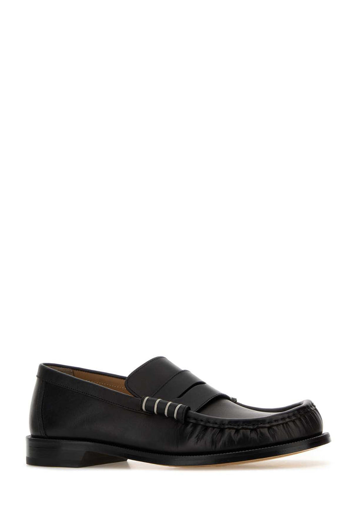 Black Leather Loafers Mocassini