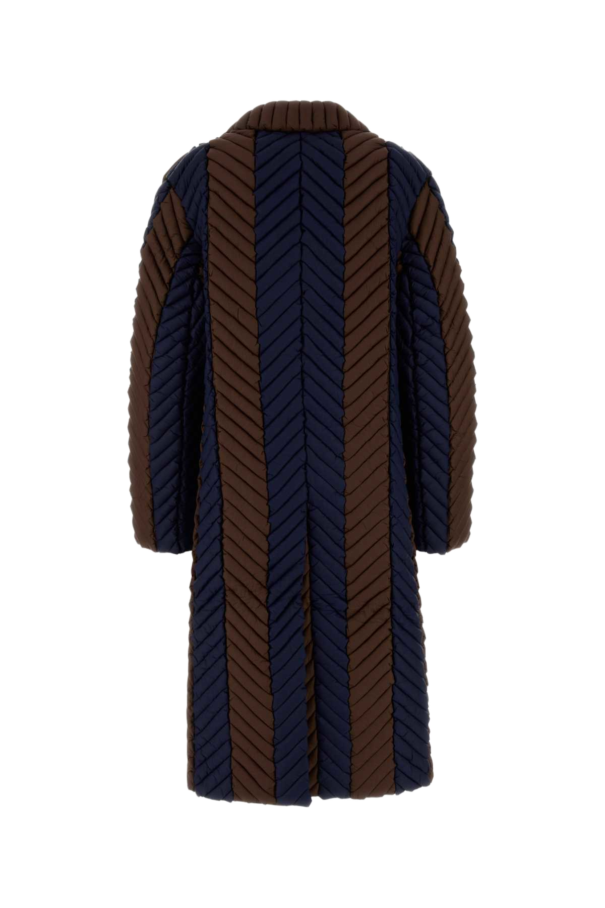 Two-Tone Nylon Down Jacket Brownbluenavy Piumini