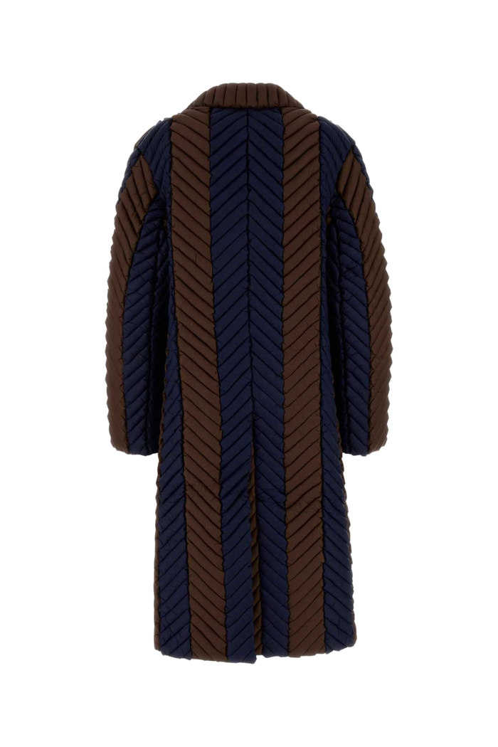 Two-Tone Nylon Down Jacket Brownbluenavy Piumini