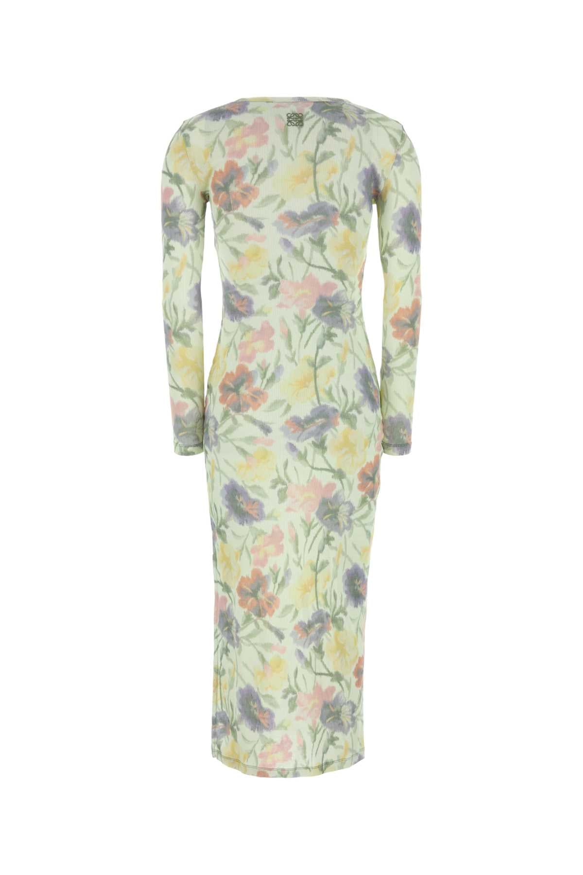 Printed Silk Blend Dress Multicolor Exterior: Cotton Abiti