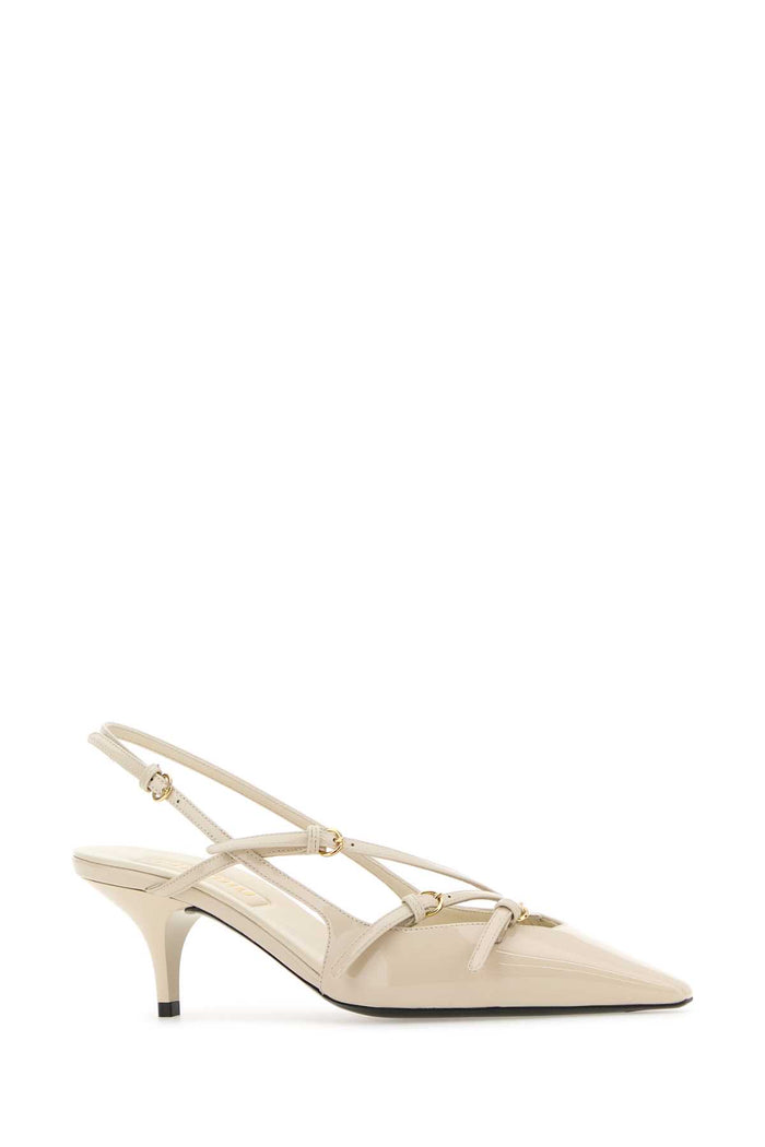 Ivory Leather Pumps Avorio Vitello Scarpe Con Tacco