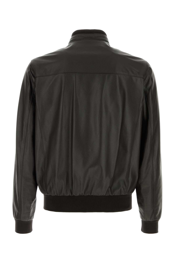 Dark Brown Leather Carasco Jacket Tmoro Giacche In Pelle
