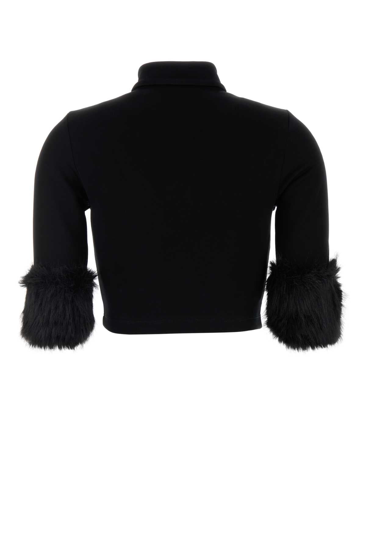 Black Cotton Blend Jacket Nero Exterior: Nylon Giubbini