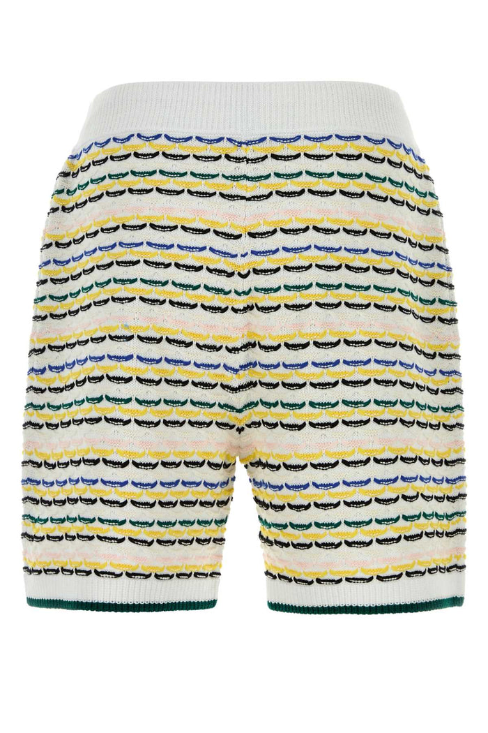 Embroidered Cotton Bermuda Shorts Multi Exterior