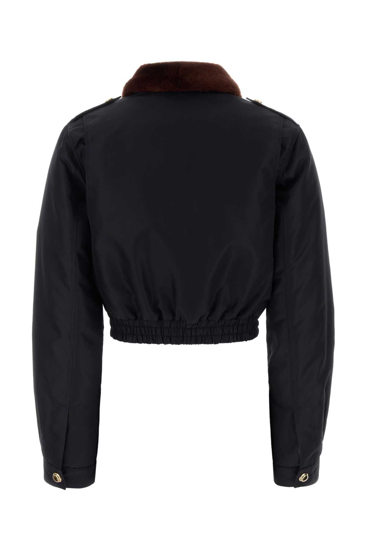 Navy Blue Nylon Jacket Bleu Giubbini