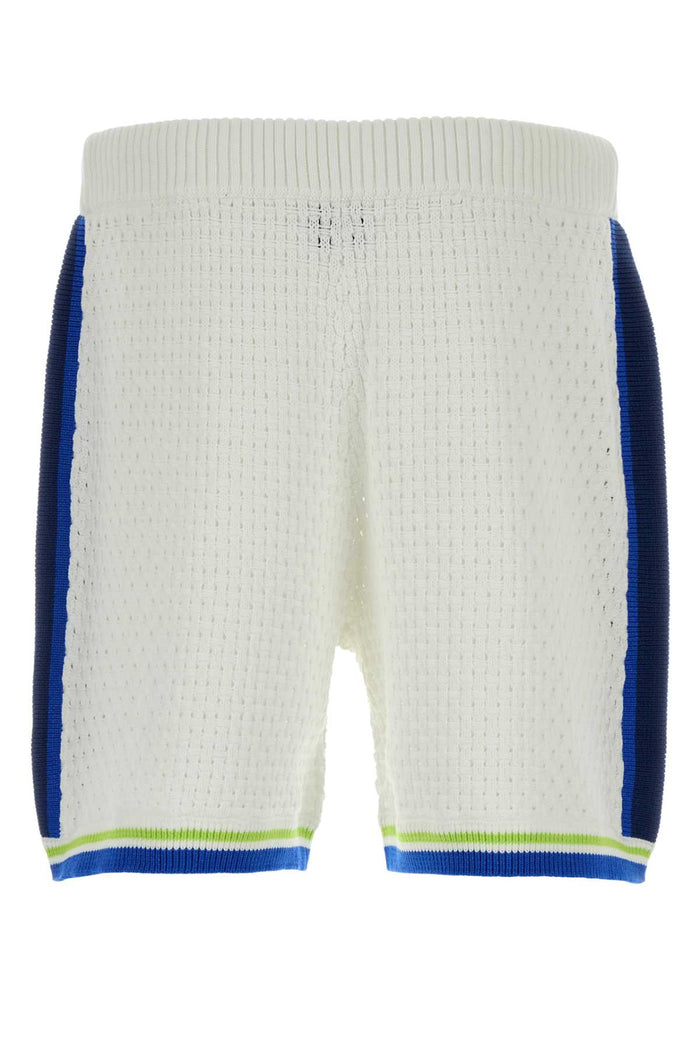 White Crochet Bermuda Shorts Whiteblue Exterior: Cotton Polyester