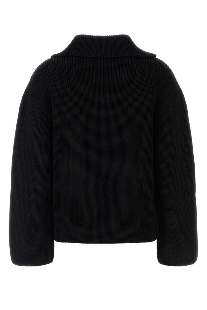 Black Wool Oversize Sweater Exterior: Merino Maglieria