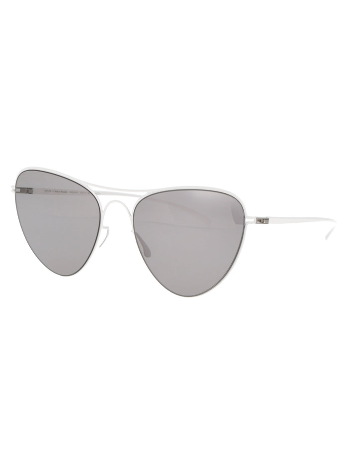 Mmesse015 333 E13 White Warm Grey Flash Metal Sunglasses