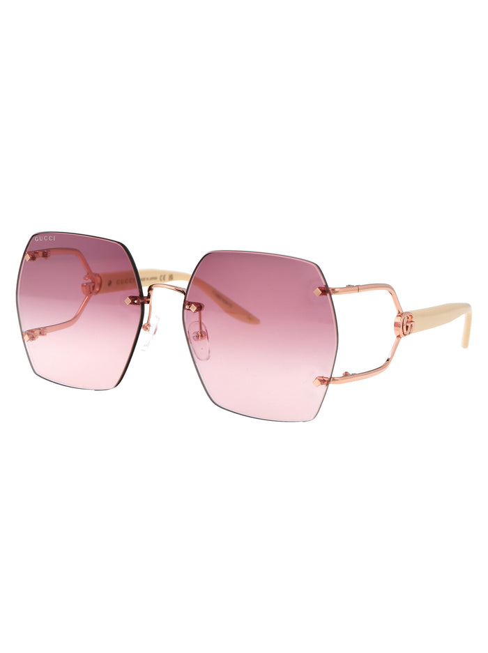 Gg1562s 004 Gold Ivory Violet Metal Sunglasses