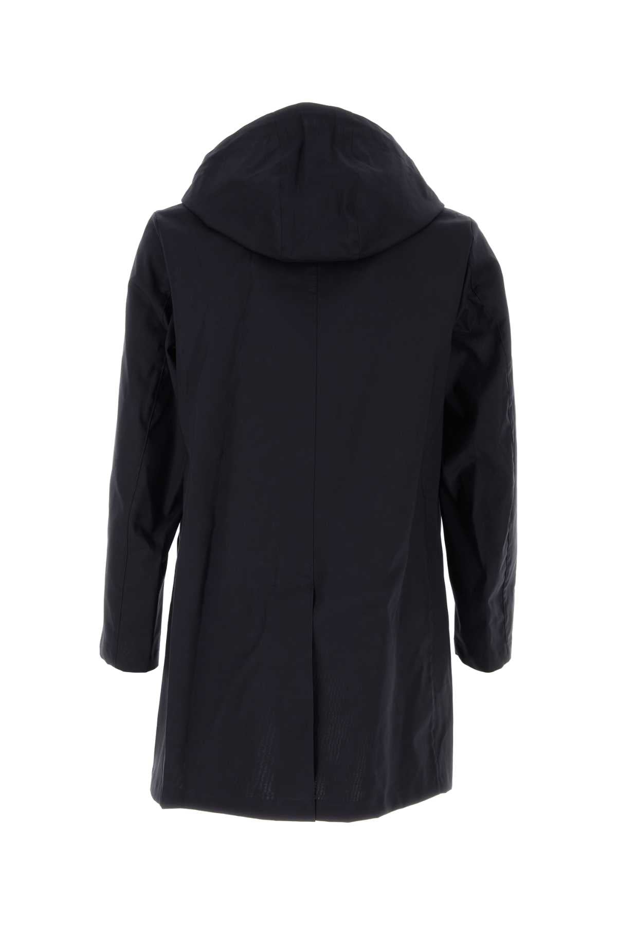 Navy Blue Cotton Cambridge Raincoat Exterior: Giubbini