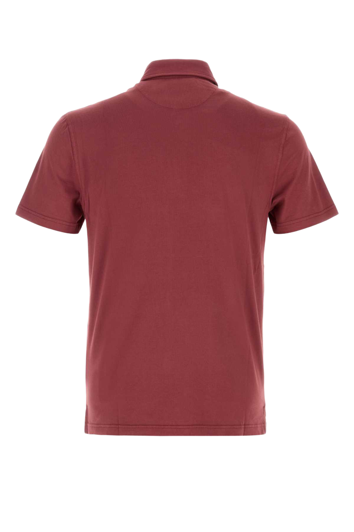 Tyrian Purple Stretch Cotton Polo Shirt Cicliegia Exterior: Elastane