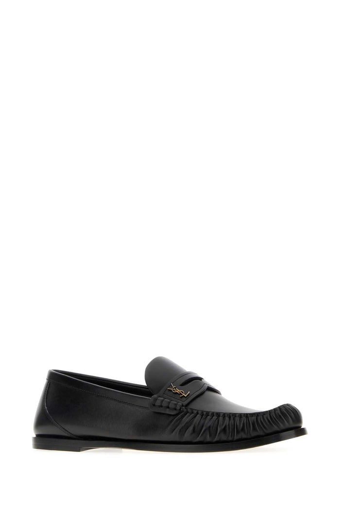 Black Leather Laurent Loafers Nero Mocassini