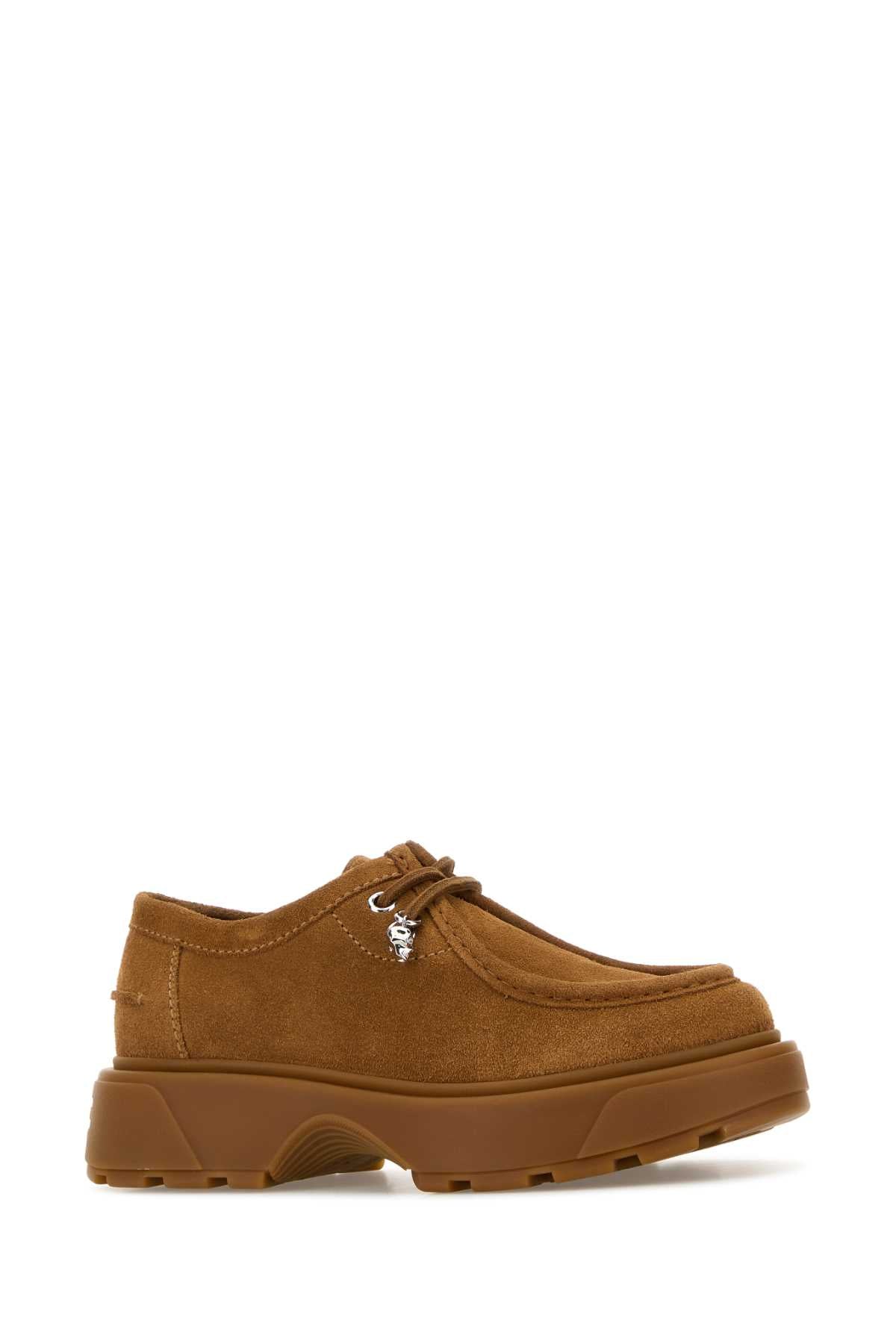 Camel Suede Lace-Up Shoes Tan Sneaker