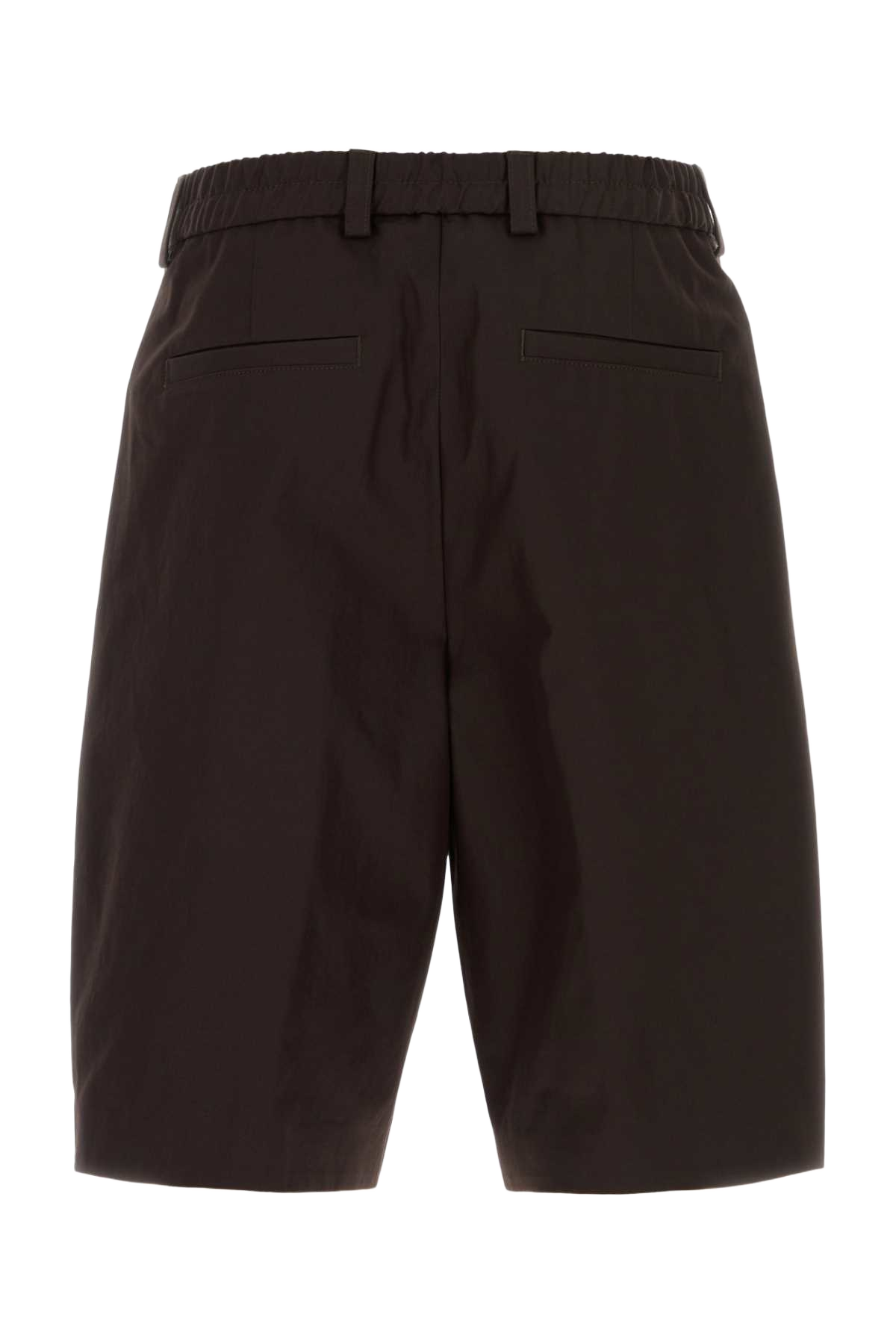 Black Cotton Bermuda Shorts Mediumbrown Exterior