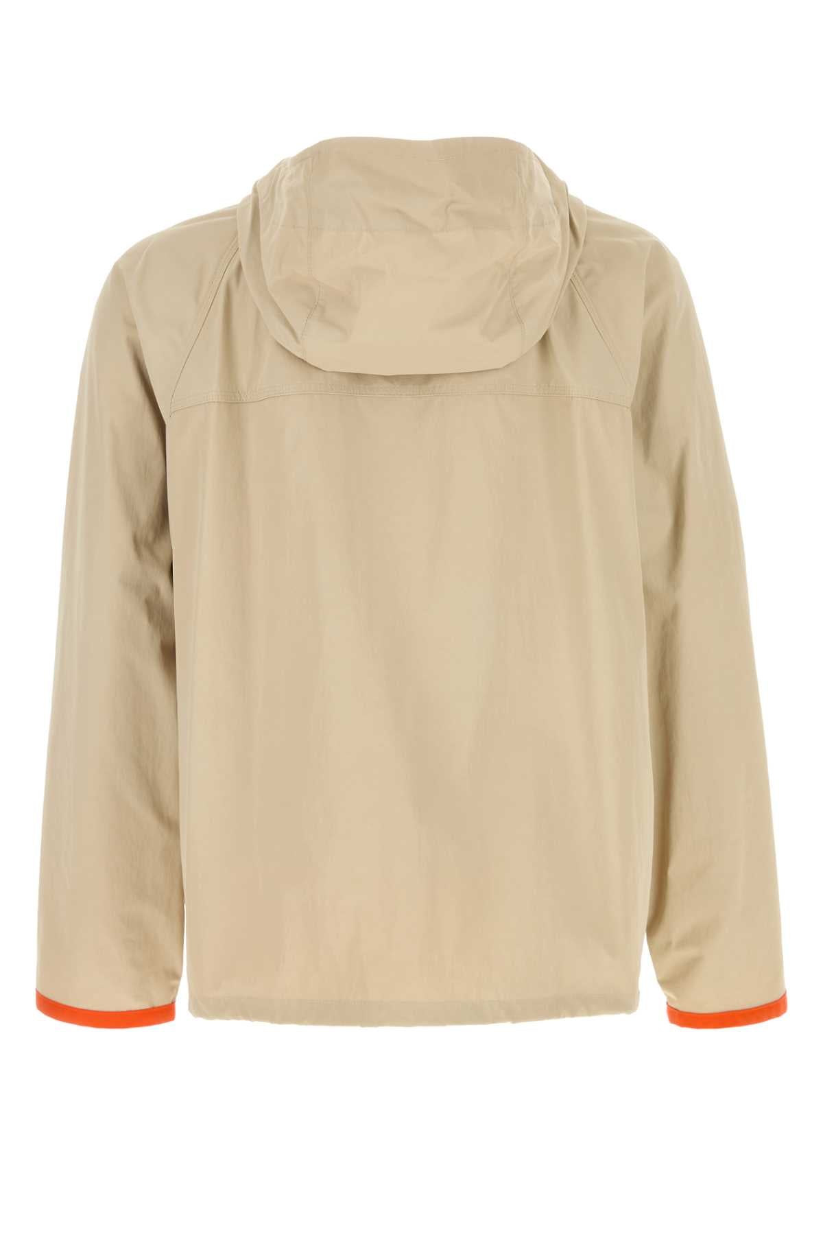 Beige Nylon Windbreaker Gesso Exterior: Giubbini