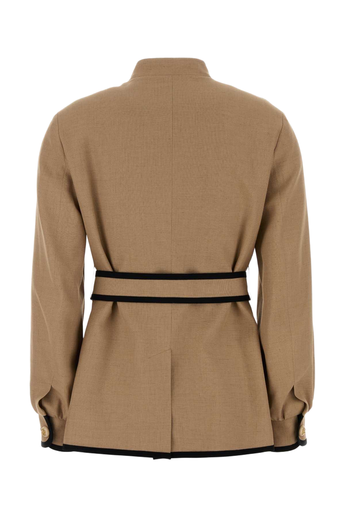 Beige Viscose Blend Blazer Giacche E Gilet