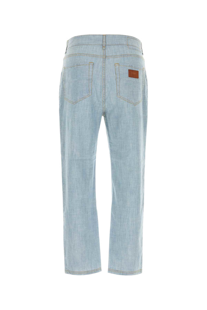 Denim Jeans Blu Chiaro Exterior: Cotton