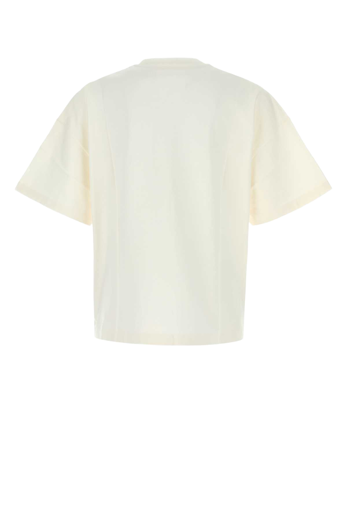 White Cotton T-Shirt Porcelain Cotone