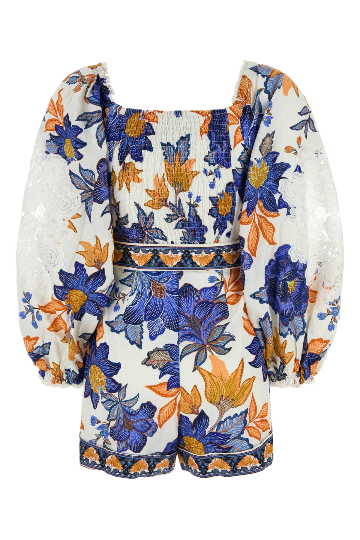 Printed Linen Blend Summer Flowers Jumpsuit Summerflowersoffwhite Exterior: Viscose Tute