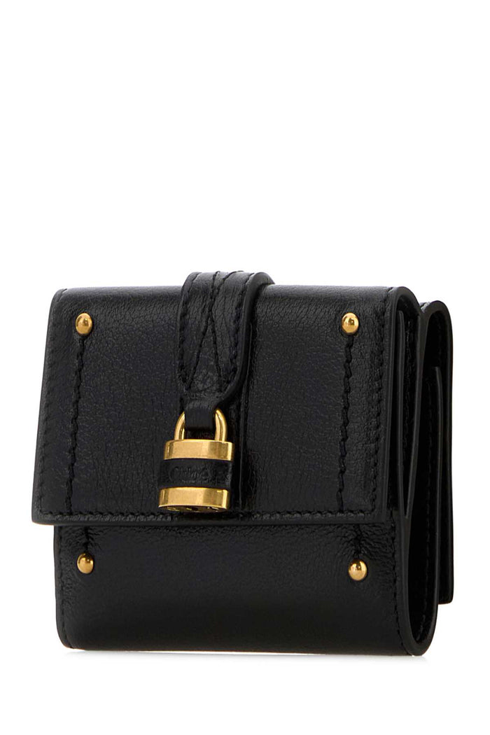 Black Leather Mini Paddington Wallet Portafogli