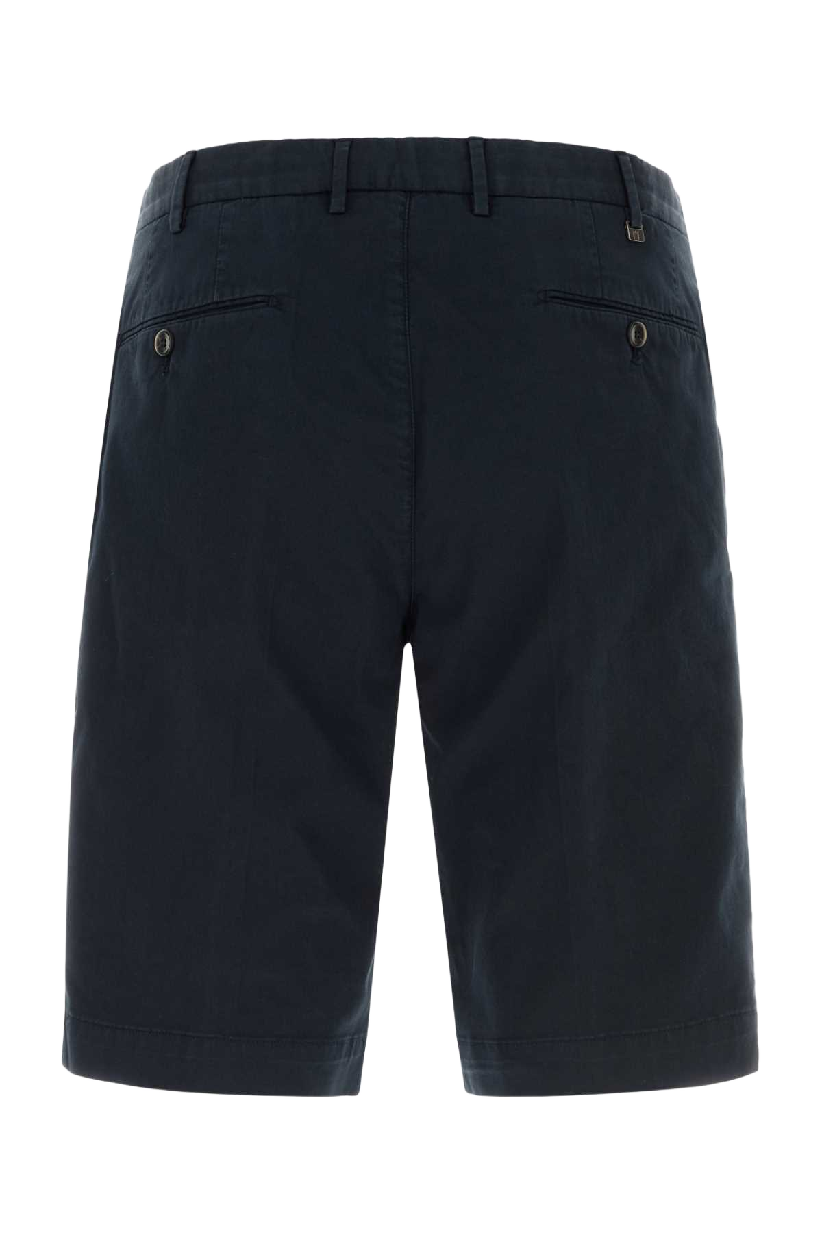 Midnight Blue Stretch Cotton Bermuda Shorts Y372 Exterior: Elastane