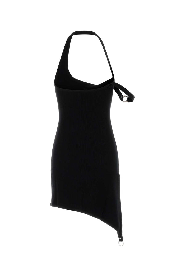 Black Viscose Blend Dress Exterior: Nylon Abiti