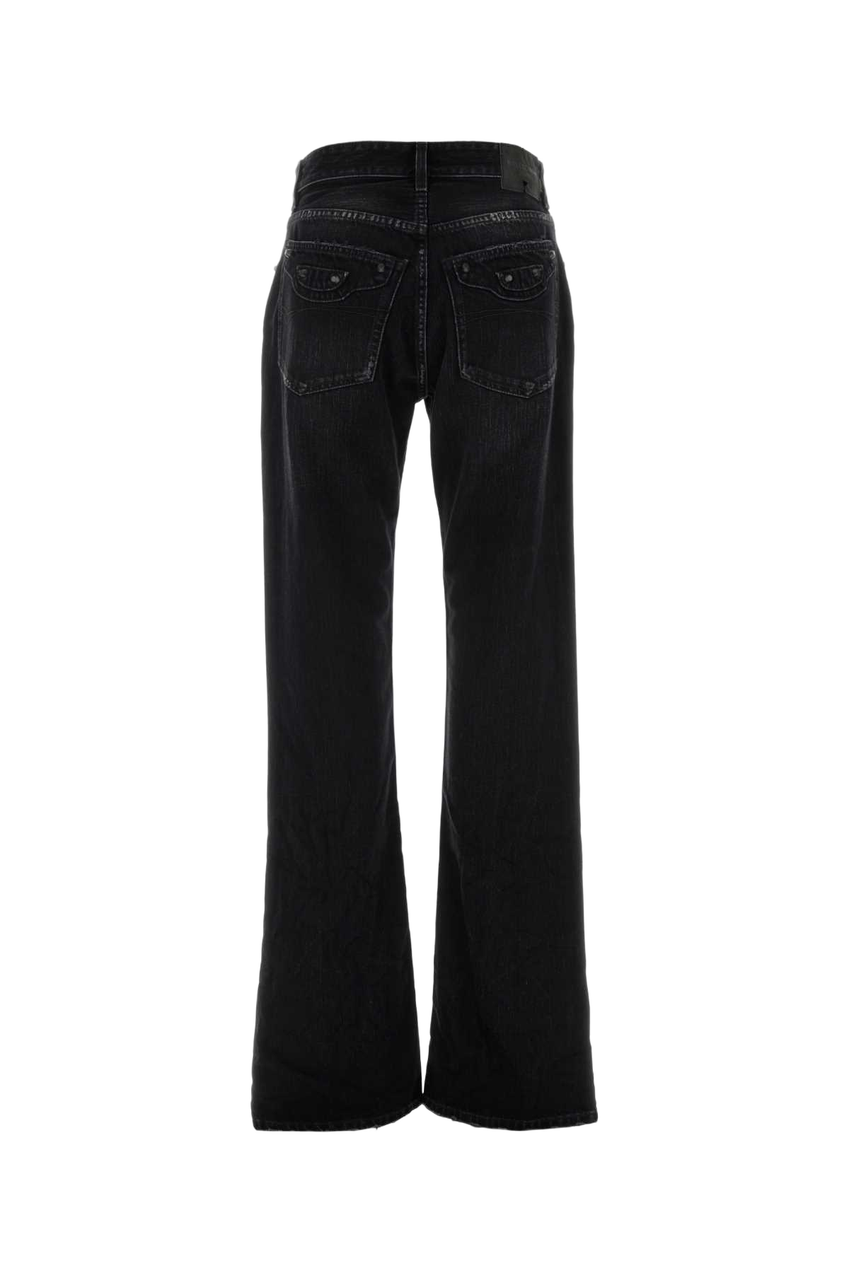 Black Denim Jeans Fade Out Exterior: Cotton