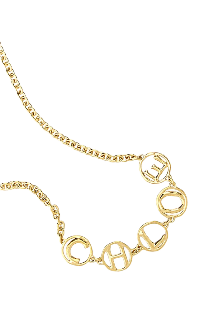 Gold Metal Chloã© Script Chocker Brass Collane