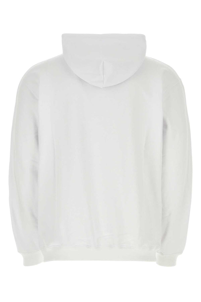 White Cotton Blend Oversize Sweatshirt Exterior: Polyester Felpe
