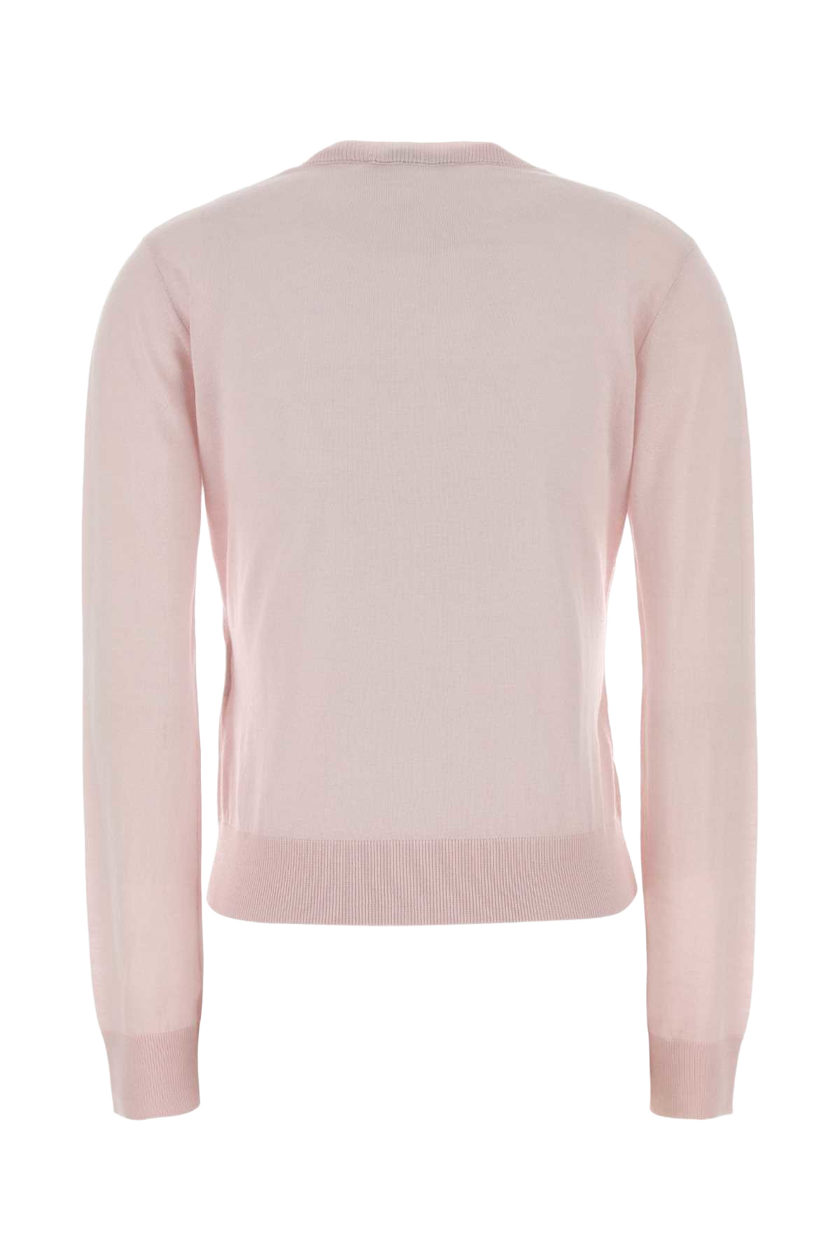 Pastel Pink Silk Blend Libbra Cardigan Rosa Exterior: Wool Maglieria